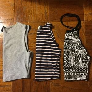 Three crop tops
